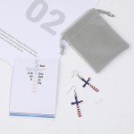 Patriotic Red White Blue US Flag Earrings