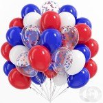 60pcs Red, White & Blue Balloons for Celebrations