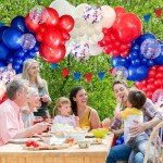 60pcs Red, White & Blue Balloons for Celebrations