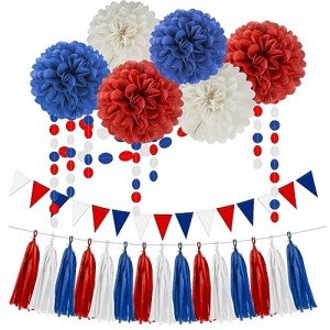Patriotic Party Decor - 23pc Red, White, Blue Set