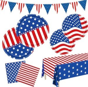 Patriotic Party Supplies for 25 Guests