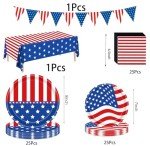 Patriotic Party Supplies for 25 Guests
