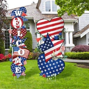 Patriotic 4th of July Yard Signs Set