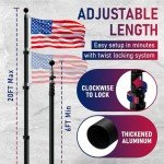 20FT Heavy Duty Telescopic Flag Pole Kit