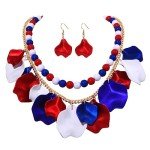 4th of July Flower Petal Jewelry Set