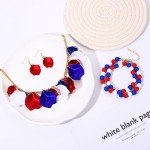 4th of July Flower Petal Jewelry Set