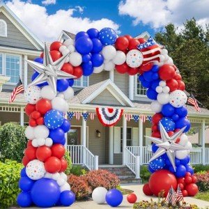 Patriotic 154pcs Balloon Garland and Star Kit