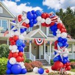 Patriotic 154pcs Balloon Garland and Star Kit
