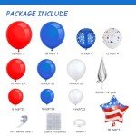 Patriotic 154pcs Balloon Garland and Star Kit