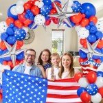 Patriotic 154pcs Balloon Garland and Star Kit