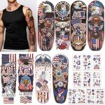 88pcs 4th of July Temporary Tattoos Set