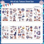88pcs 4th of July Temporary Tattoos Set