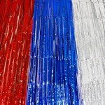 Patriotic Foil Fringe Backdrop Curtains - 2 Packs