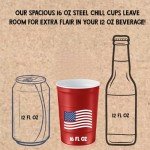 Patriotic 16 Oz Steel Chill Cups - 12 Count