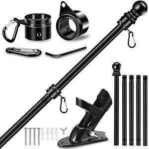 Adjustable 6FT Metal Flag Pole Kit with Bracket