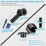 Adjustable 6FT Metal Flag Pole Kit with Bracket