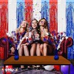 12 Pack Red, White & Blue Star-Burst Balloon Weights