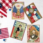 36 Retro Patriotic Greeting Cards for 4th of July
