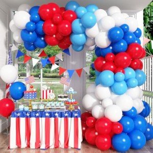 Patriotic Red, White, and Blue Balloon Garland Kit