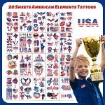 20 Patriotic Temporary Tattoos for 4th of July