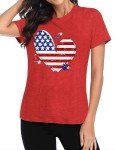Women's American Flag Heart Graphic Tee