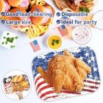 American Flag Disposable Party Plates - 13" Trays