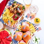 American Flag Disposable Party Plates - 13" Trays