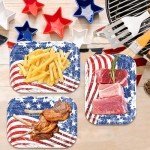 American Flag Disposable Party Plates - 13" Trays