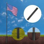 20Ft Telescoping Flag Pole with US Flags & Ball Top