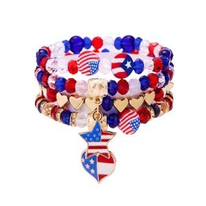 American Flag Beaded Bracelets for Patriotic Spirit