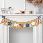 8.2Ft 4th of July Burlap Star Banner