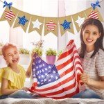 8.2Ft 4th of July Burlap Star Banner