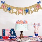 8.2Ft 4th of July Burlap Star Banner