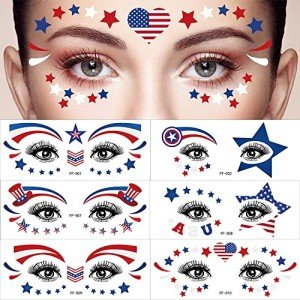 4th of July USA Flag Temporary Tattoo Stickers