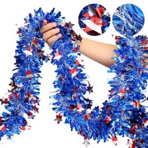 33Ft 4th of July Glitter Garland Decor