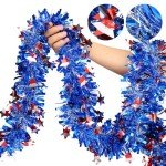 33Ft 4th of July Glitter Garland Decor