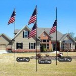 USA Flag Pole Set - 22 Feet Durable Aluminum