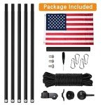 USA Flag Pole Set - 22 Feet Durable Aluminum