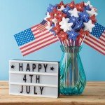 60 Pcs Red, White, Blue Star Picks