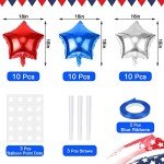 30 Pack Patriotic Foil Balloons for Celebrations