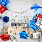 30 Pack Patriotic Foil Balloons for Celebrations