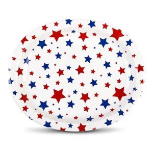 Elyxio Patriotic Star Disposable Party Plates - 25 Pack