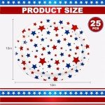 Elyxio Patriotic Star Disposable Party Plates - 25 Pack