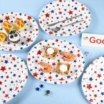 Elyxio Patriotic Star Disposable Party Plates - 25 Pack