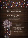 Rustic Patriotic Wedding Invitations with RSVP - 50 Pack