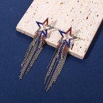 Patriotic Red, White & Blue Tassel Earrings