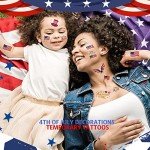 Patriotic Glitter Temporary Tattoos for Fourth of July