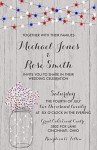 Rustic Patriotic Wedding Invitations with RSVP - 50 Pack