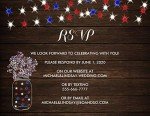 Rustic Patriotic Wedding Invitations with RSVP - 50 Pack