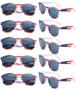 10-Pack USA Flag Patriotic Sunglasses for July 4th